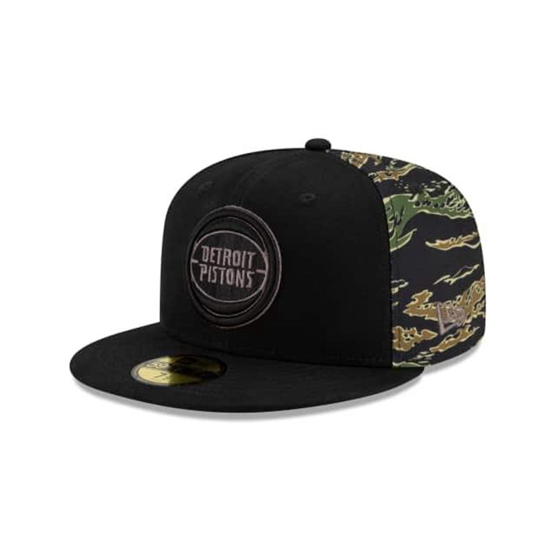 NBA Detroit Pistons Camo Panel 59Fifty Fitted (XDG2364) - Black New Era Caps